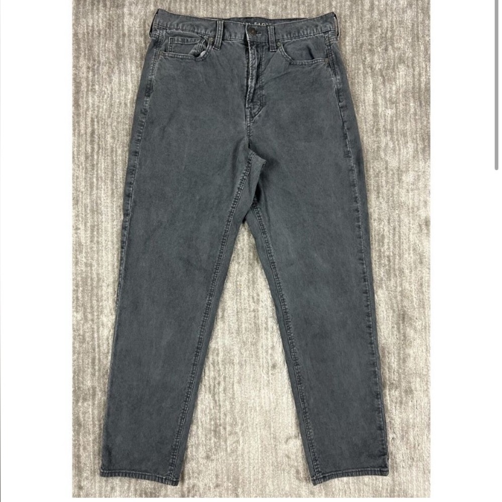 American Eagle Gray Corduroy Mom Jeans
